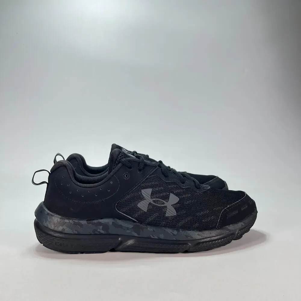Under Armour Charged Assert 10 Black Pitch Grey Camo Running Shoes Men's Size 9